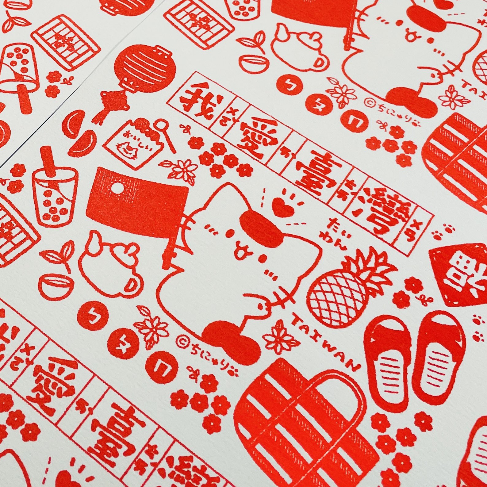 シルクスクリーンポストカード,ちにゅり,¥360